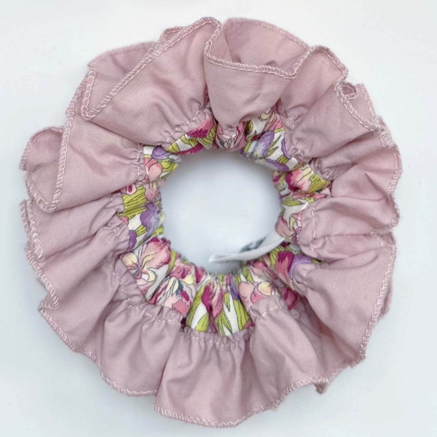 Liberty Jumbo Dusty Pink Floral Scrunchies