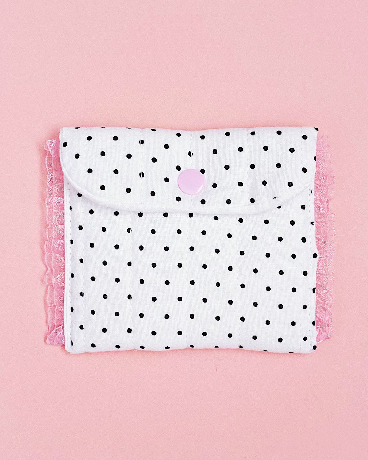 Polk Dot Snap Pouch Coin Purse | Handmade Lace Small Organizer