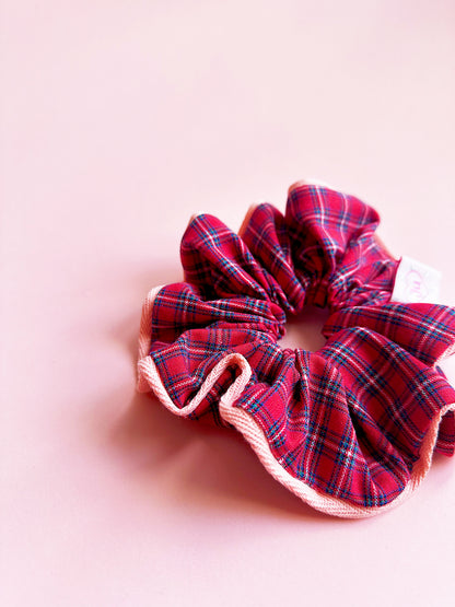 Valentine's Special : Statement Red Plaid Scrunchie