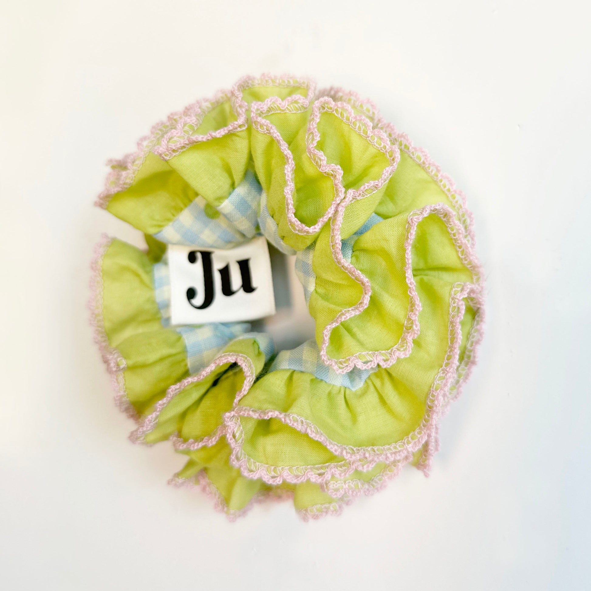 Statement Blue Gingham Scrunchies