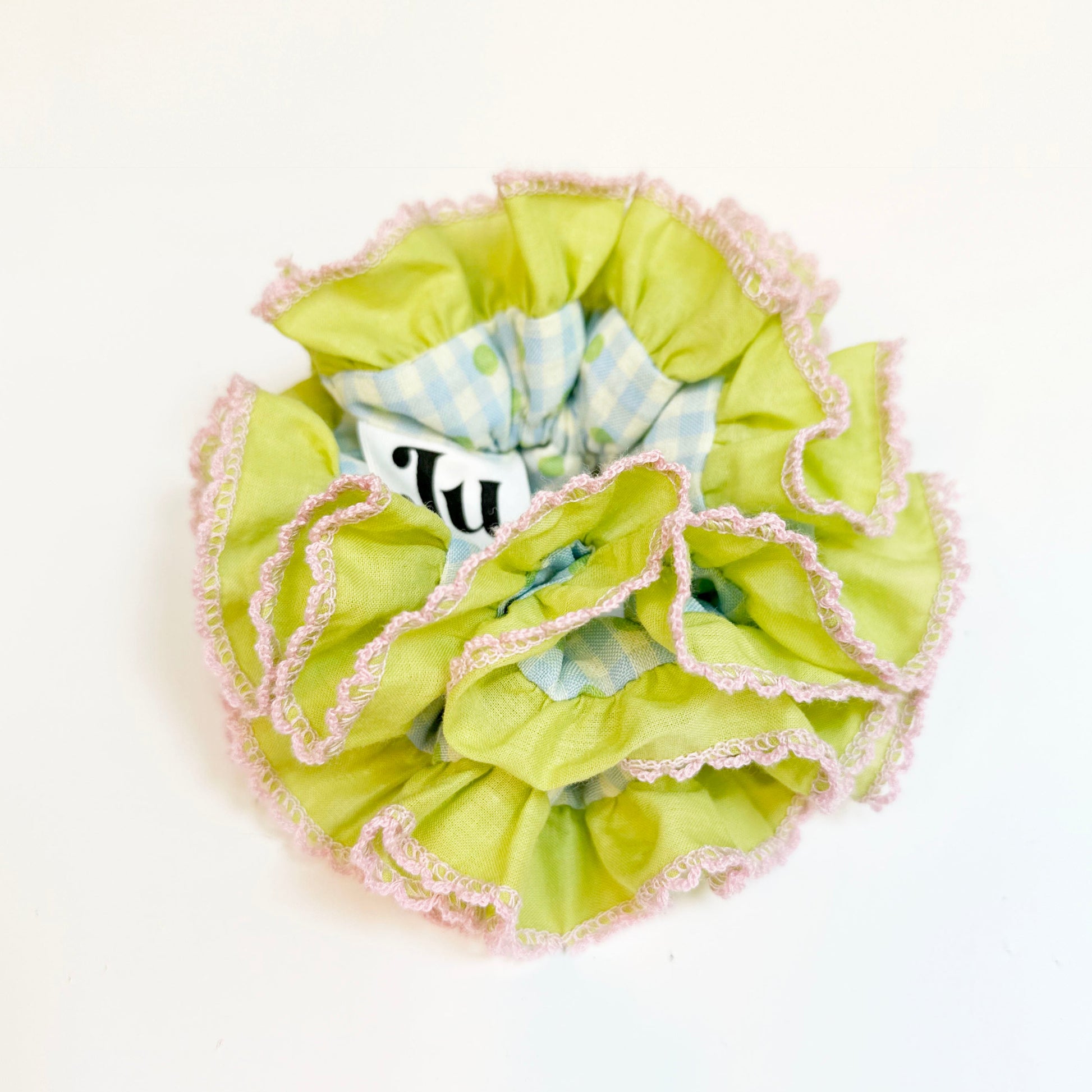 Statement Blue Gingham Scrunchies