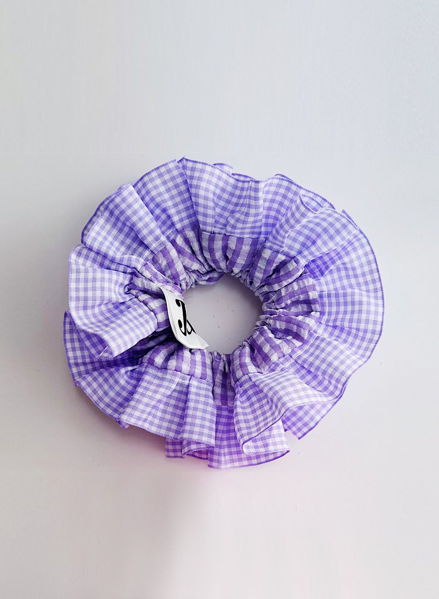 Statement Purple Gingham Scrunchies