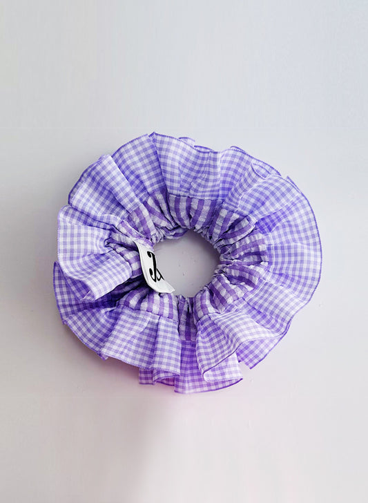 Statement Purple Gingham Scrunchies