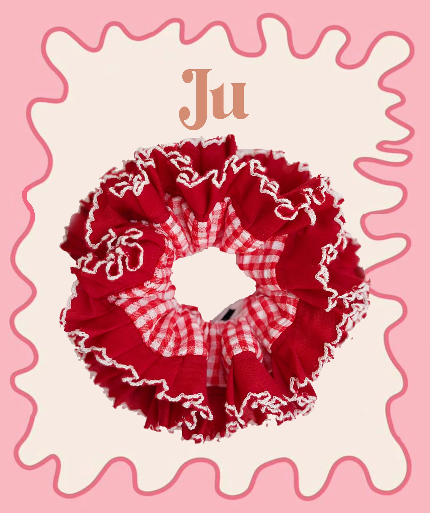 Statement Red Gingham Scrunchies