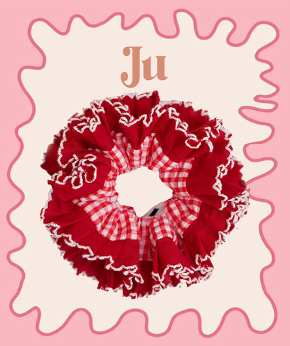 Statement Red Gingham Scrunchies
