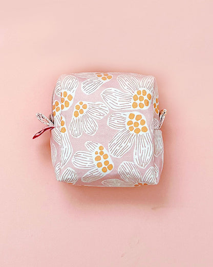 Soft Floral Small Zipper Pouch | Korean Cotton Fabric | YKK Zipper