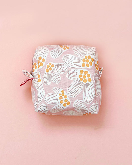 Soft Floral Small Zipper Pouch | Korean Cotton Fabric | YKK Zipper