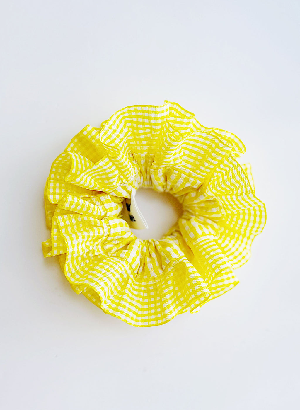 Statement Yellow Gingham Scrunchies
