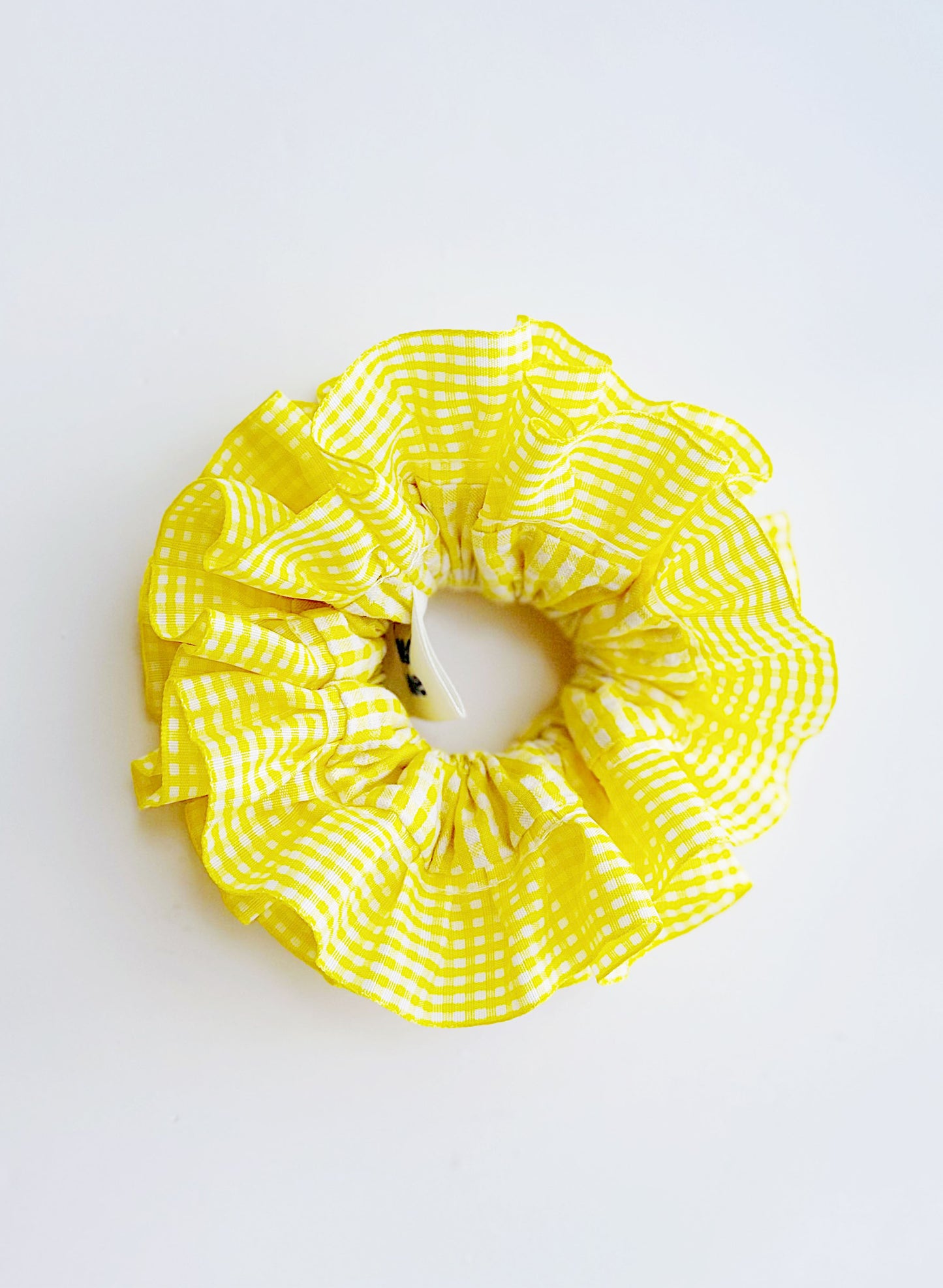 Statement Yellow Gingham Scrunchies