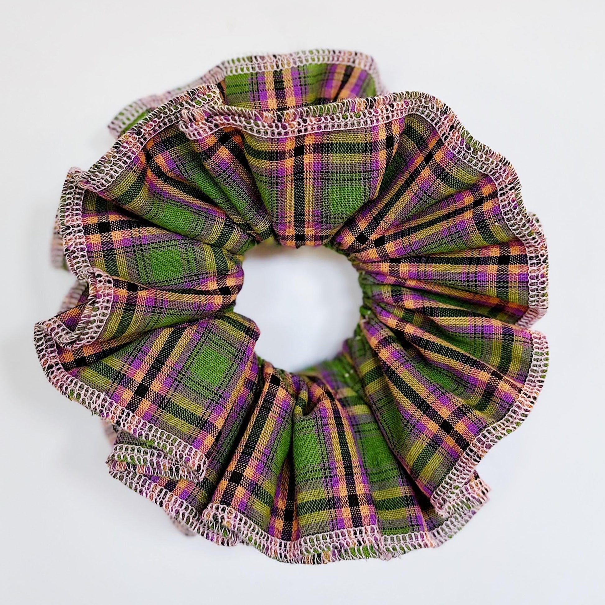 Jumbo Gingham Scrunchies, 4 layers Gingham Scrunchies, Large Frilly Scrunchies For Spring, Hair accessories Gifts for Her Holiday Scrunchies