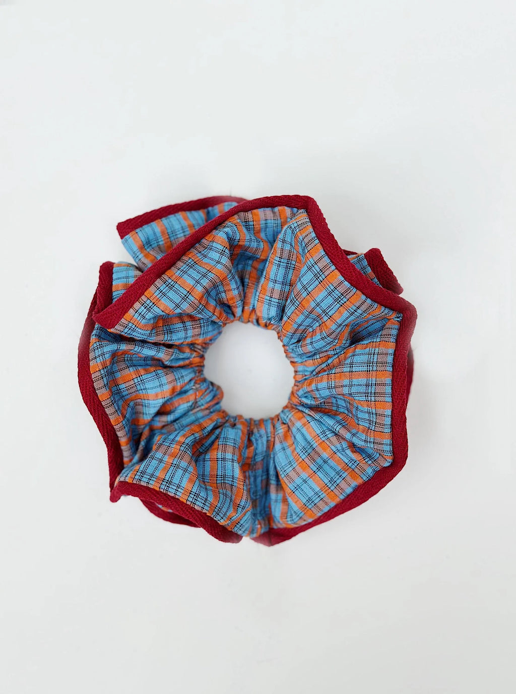 Jumbo Blue Plaid Scrunchies