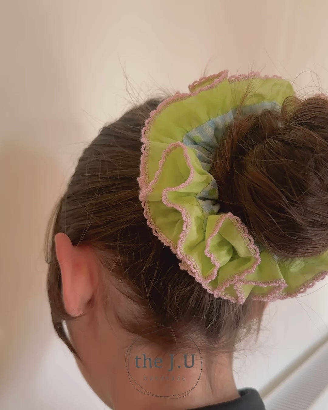 Statement Blue Gingham Scrunchies