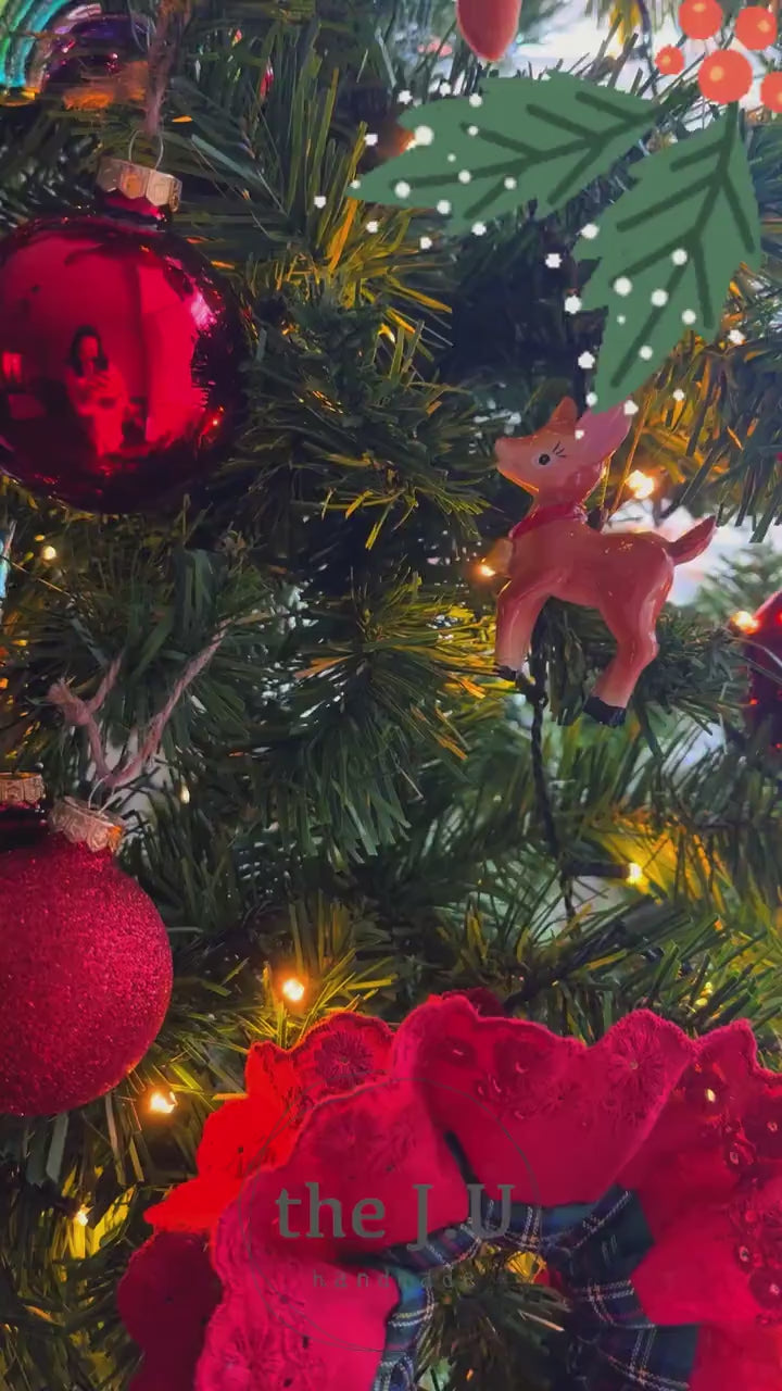 Christmasy Scrunchies, Oversize Red Tartan Scrunchies, Double layer Scrunchies,Holiday GIft,Stocking fillers, Christmas stuffer Gift for her