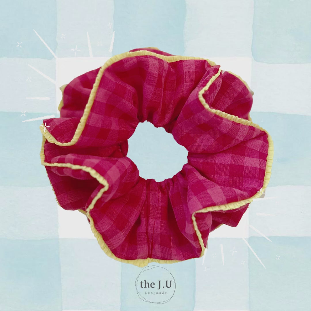 Jumbo Red Gingham Scrunchies