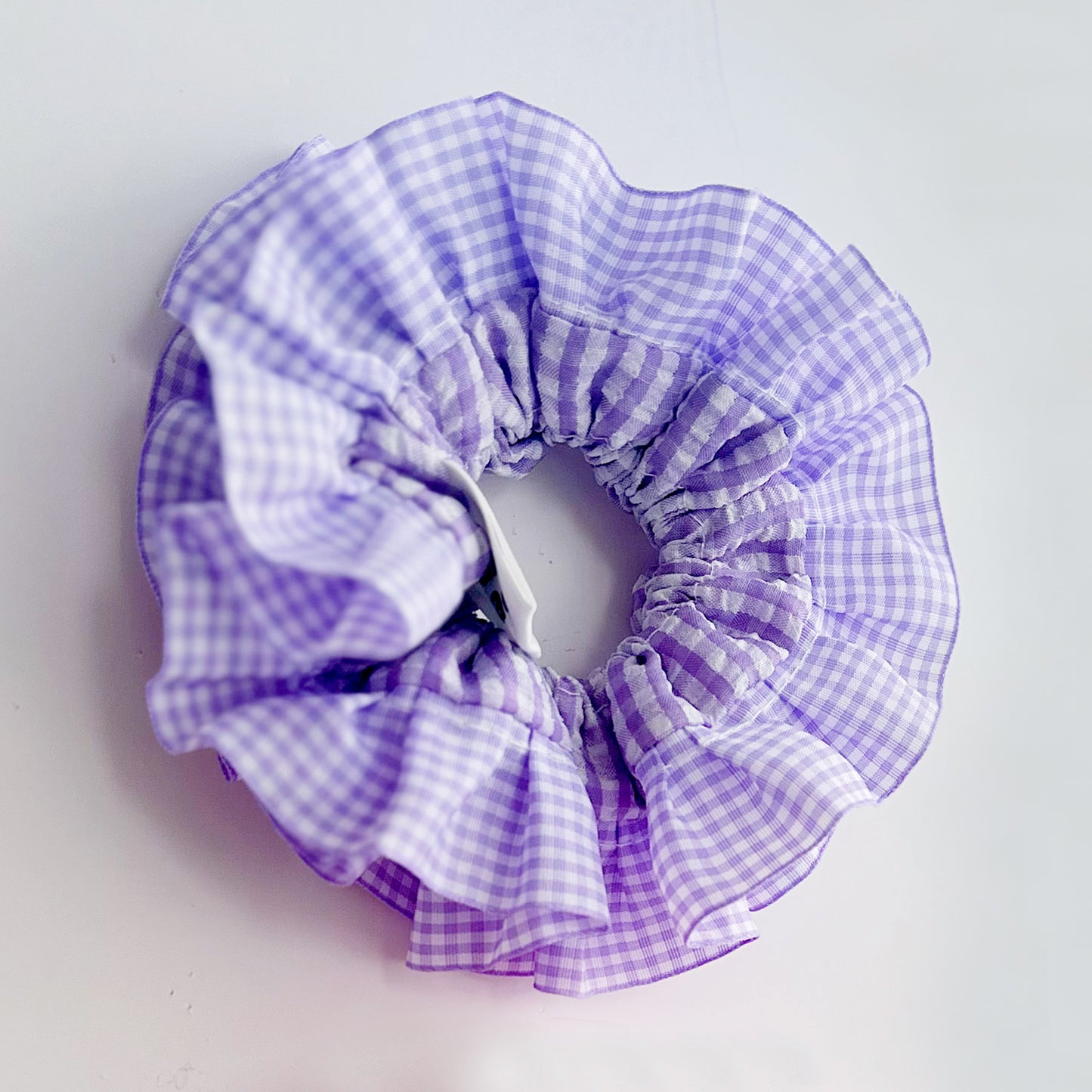 Statement Purple Gingham Scrunchies