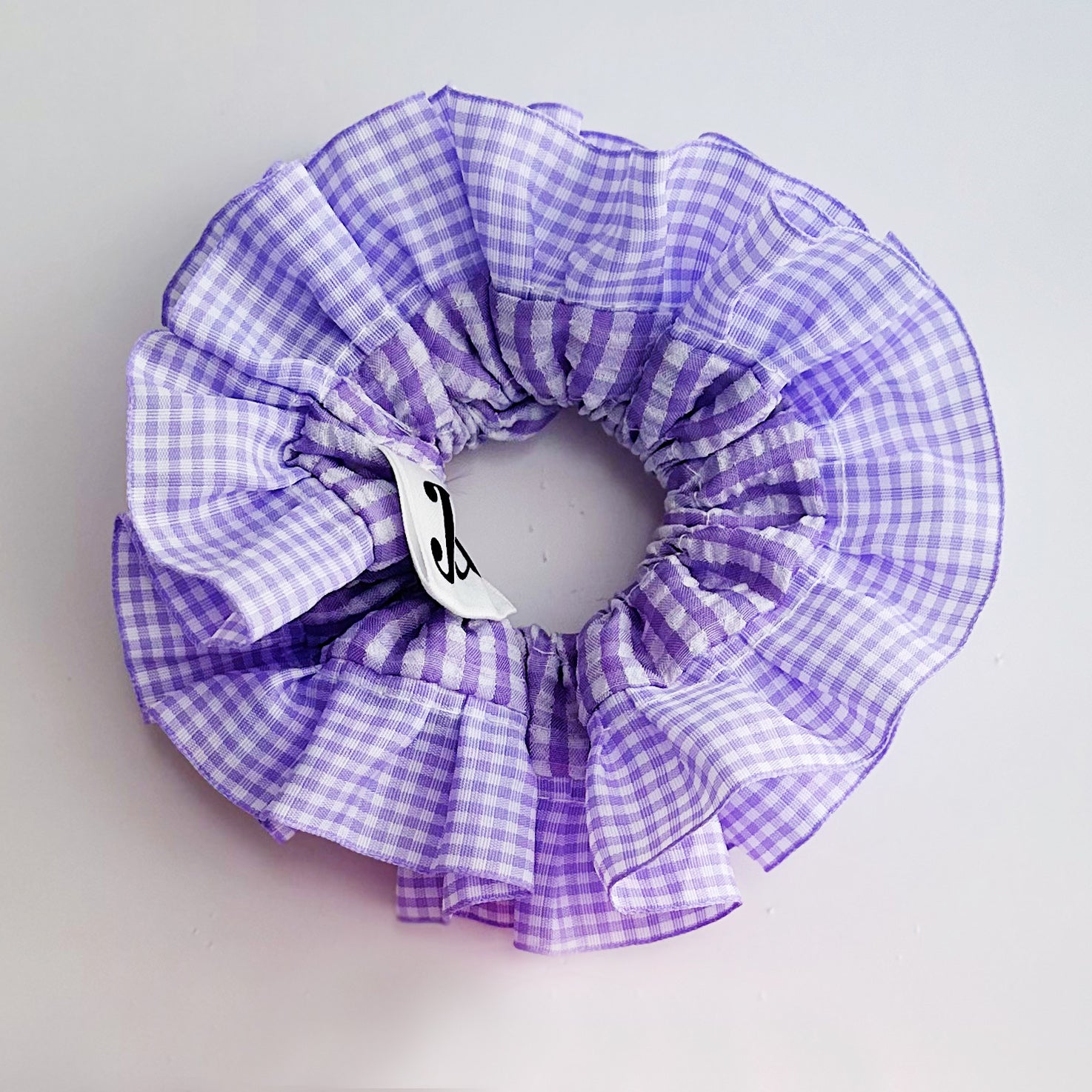 Statement Purple Gingham Scrunchies