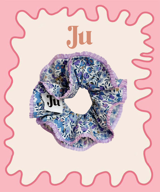 Jumbo Purple Floral Scrunchies