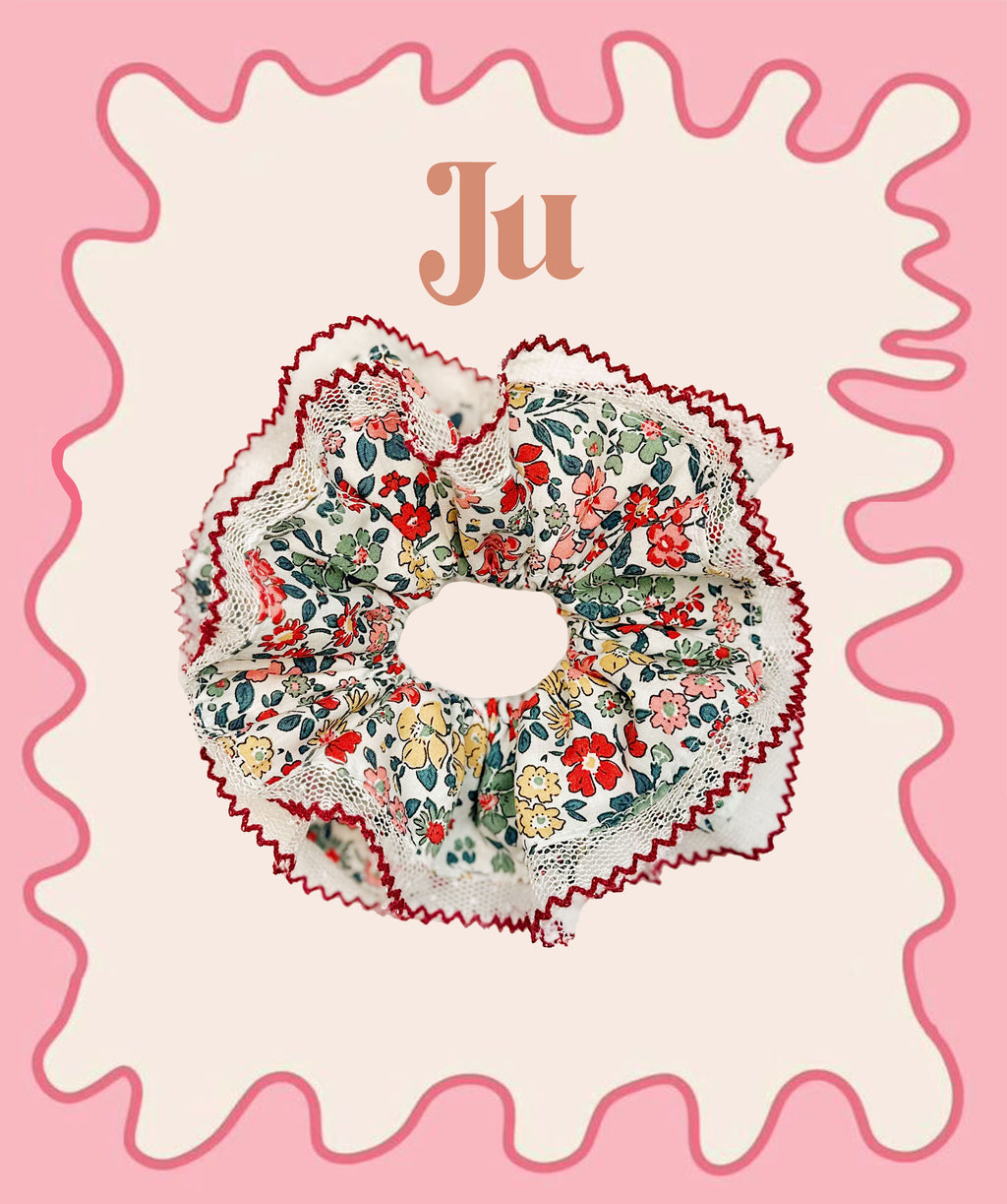 Jumbo Floral lace Scrunchies