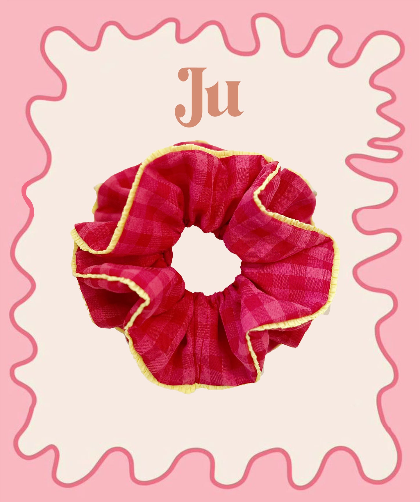 Jumbo Red Gingham Scrunchies