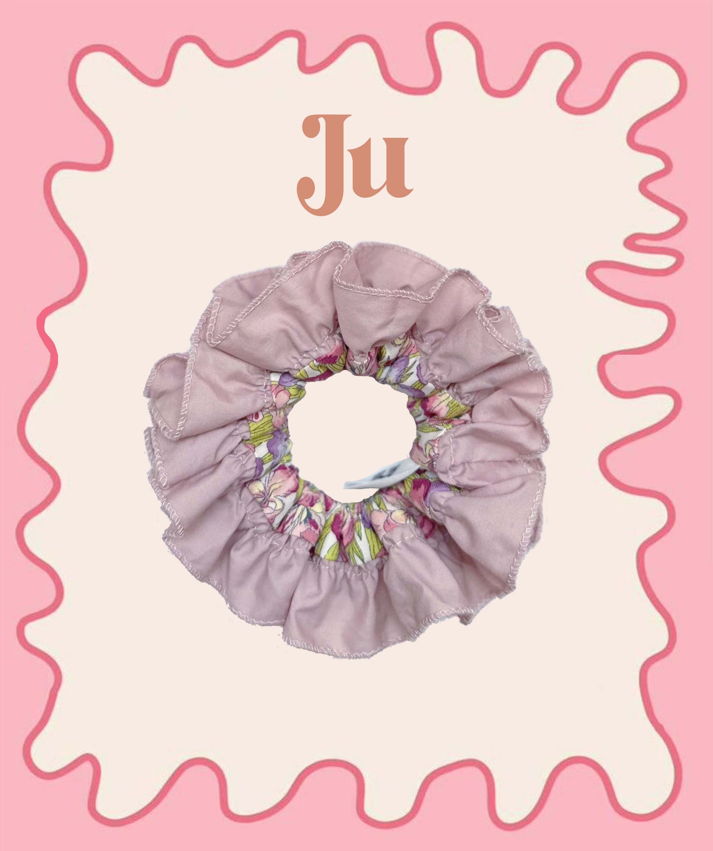 Liberty Jumbo Dusty Pink Floral Scrunchies