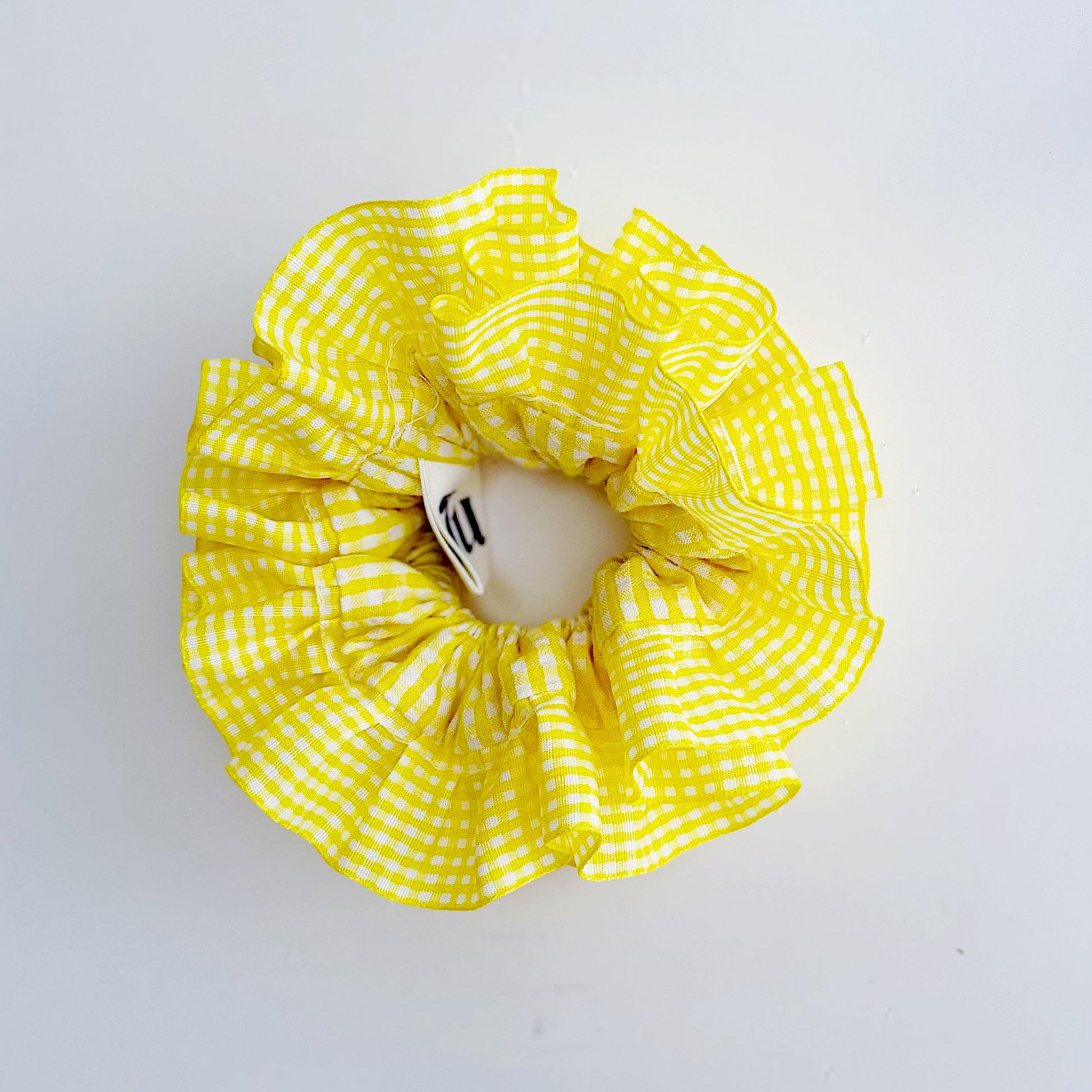 Statement Yellow Gingham Scrunchies