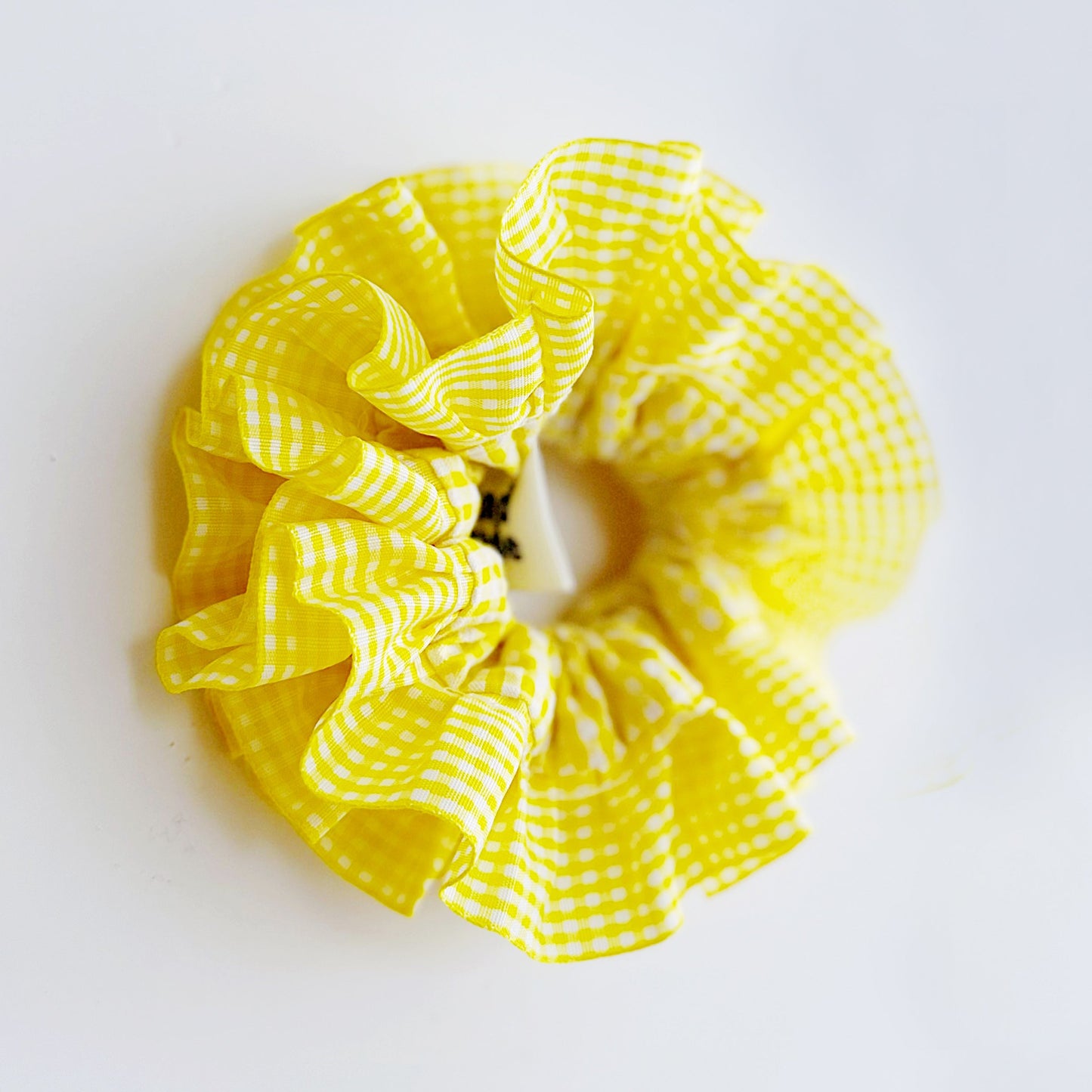 Statement Yellow Gingham Scrunchies